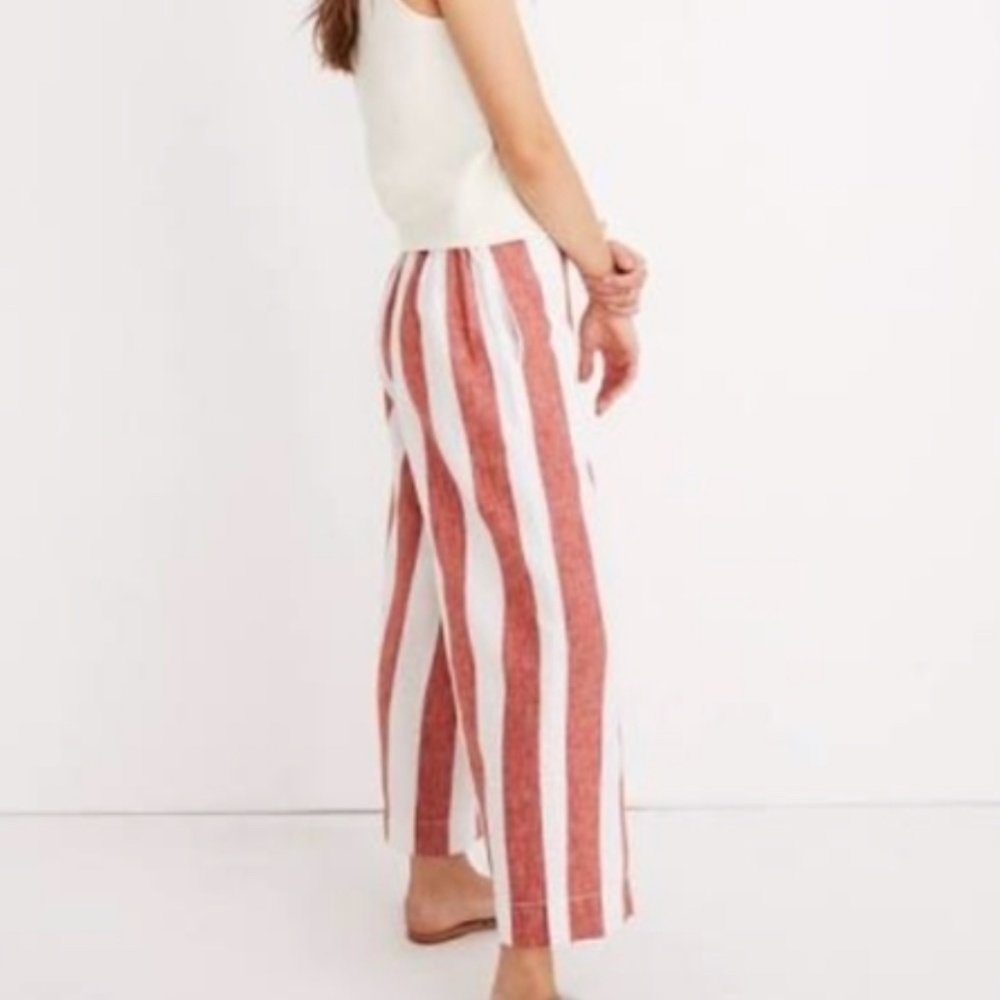 Madewell Cropped Wide Leg Cabana Striped Pants